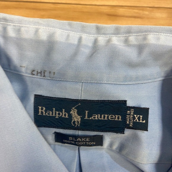 Ralph Lauren Mens Shirt XL Blake Button Down Blue Vintage Long Sleeve - Picture 4 of 9